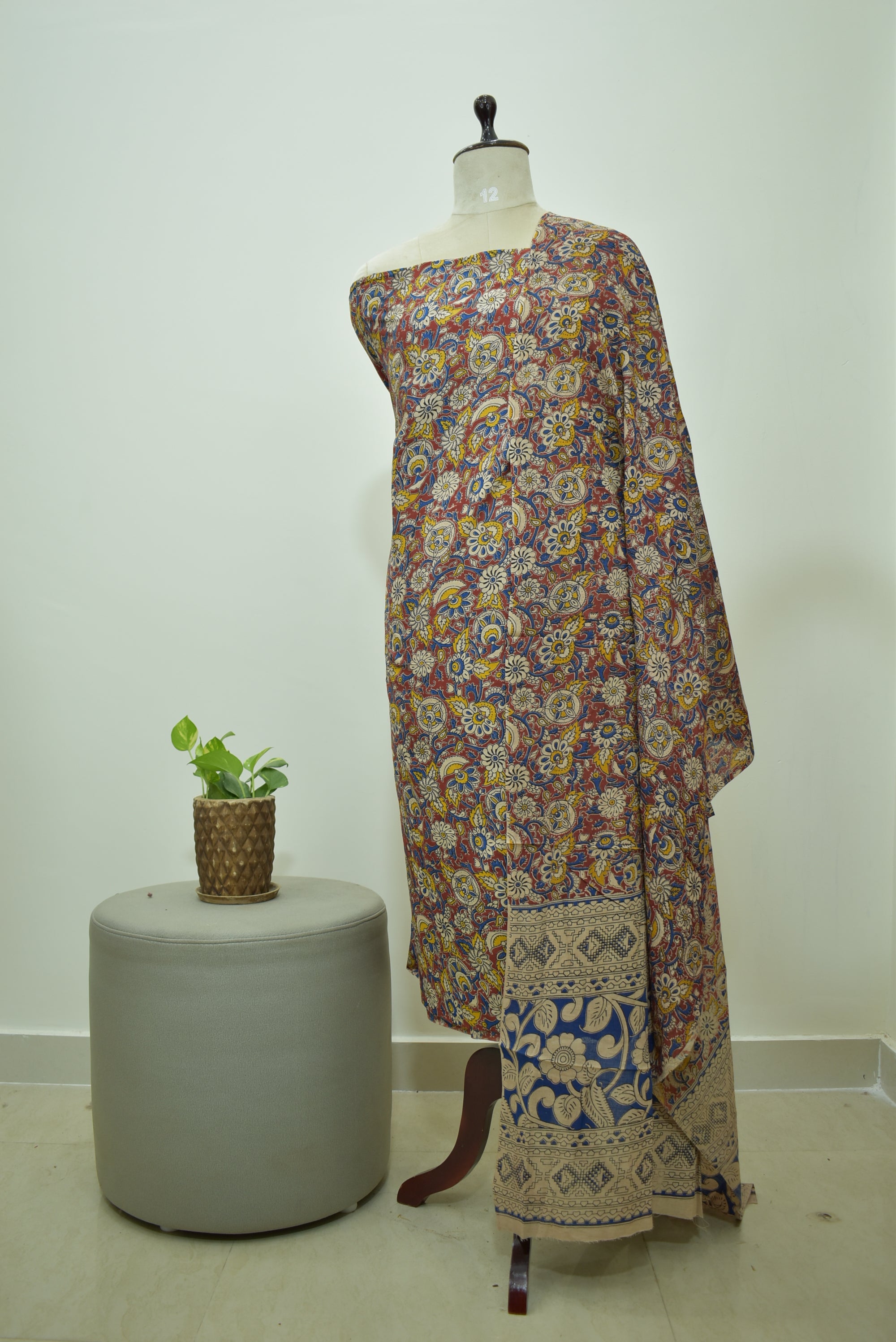 Red Blue Kalamkari 2pcs Set
