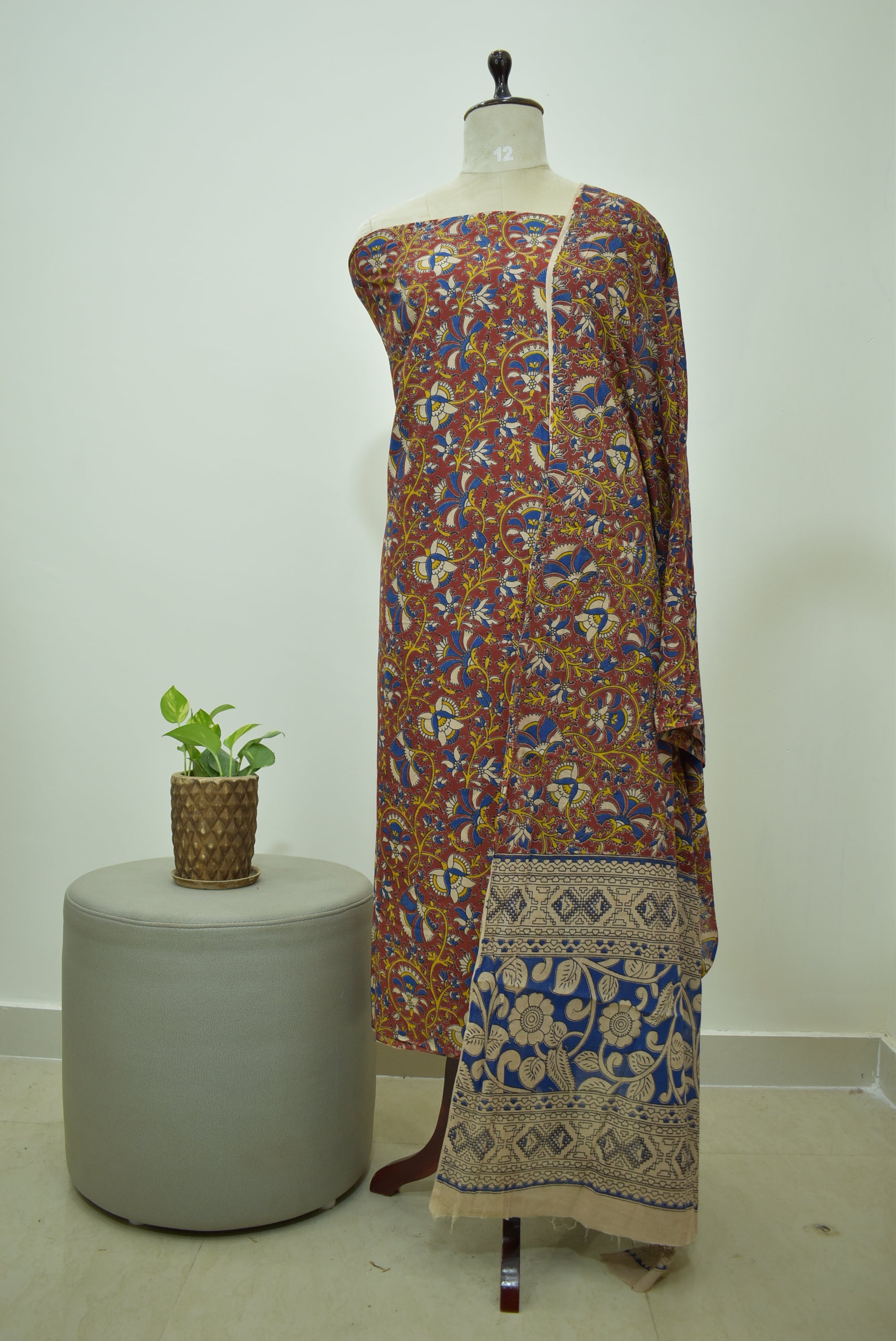 Red Blue Kalamkari 2pcs Set