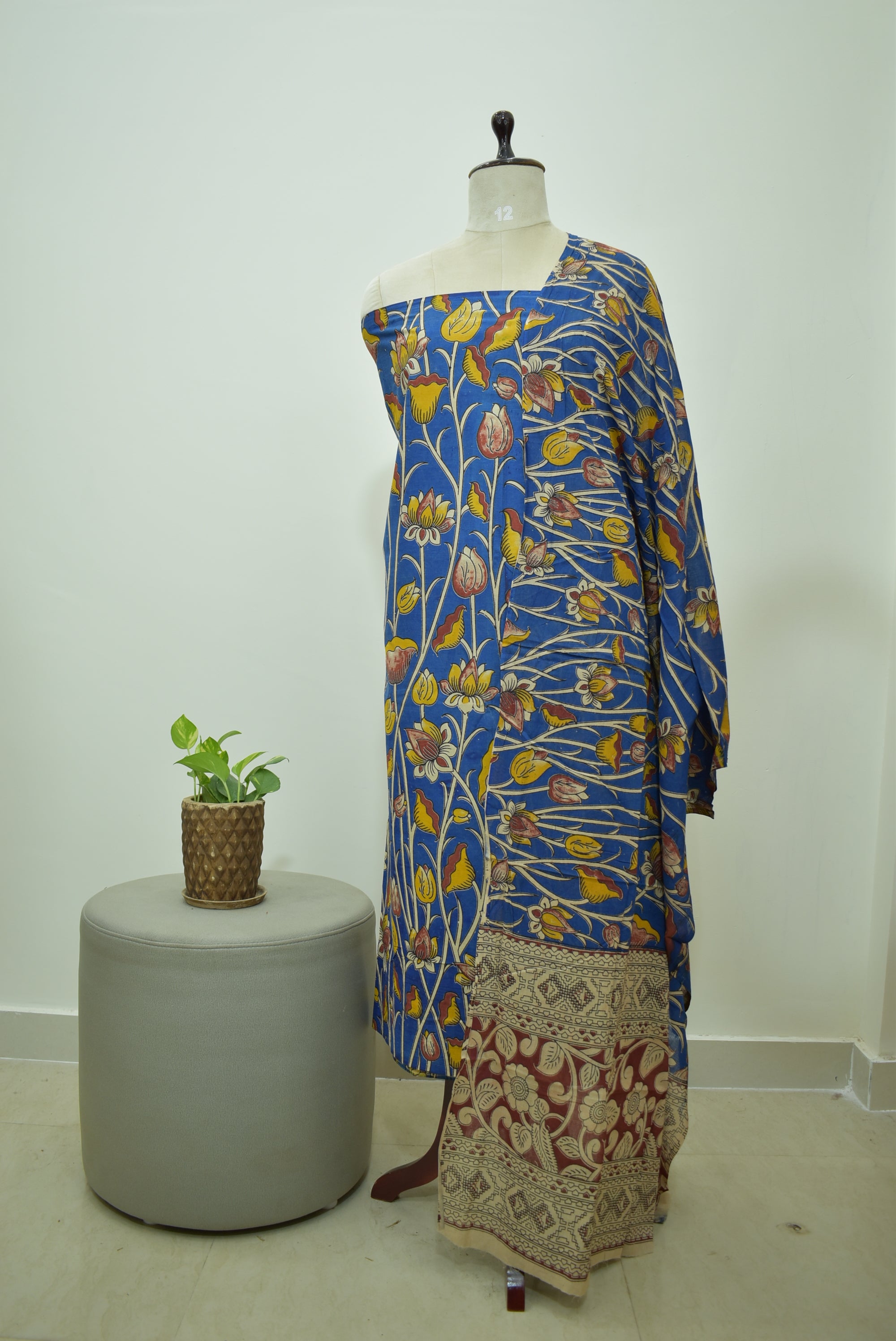 Blue Yellow Kalamkari 2pcs Set