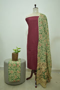 Maroon Green Kalamkari 3pcs Set