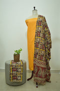 Yellow Brown Kalamkari 3pcs Set