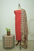 Red Beige Kalamkari 3pcs Set
