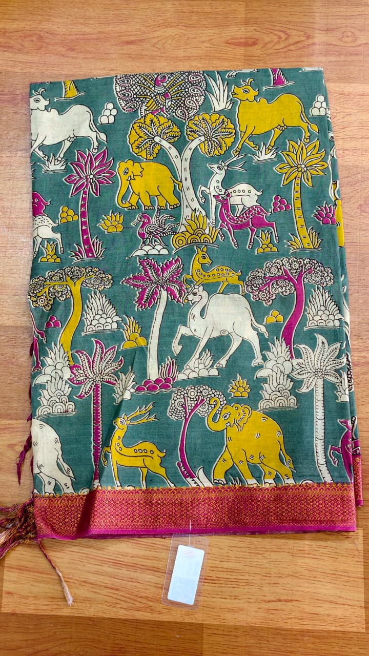 Green Kalamkari Dupattas